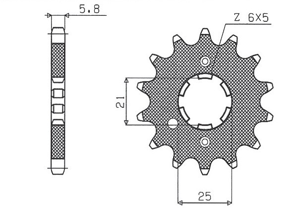SUNSTAR ZĘBATKA PRZEDNIA 569 14 KAWASAKI KX 250 '87-'98, YAMAHA YZ 250 '77-'98 (JTF569.14) (ŁAŃC. 520) (56914JT) (1)