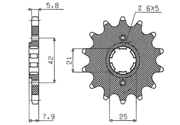 SUNSTAR ZĘBATKA PRZEDNIA 575 15 YAMAHA XT 600 '83-'86, TT600, XT550 (JTF575.15) (ŁAŃC. 520) (57515JT) (1)