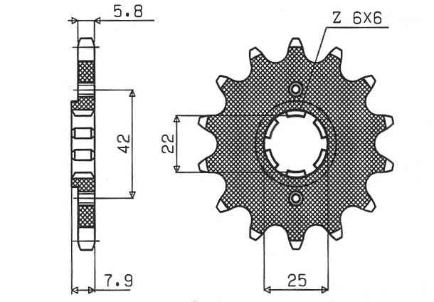 SUNSTAR ZĘBATKA PRZEDNIA 281 14 HONDA XR 600R, XL 600R/RM/LM (JTF281.14) (ŁAŃC. 520) (28114JT) (1)