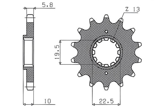 SUNSTAR ZĘBATKA PRZEDNIA 435 14 SUZUKI DRZ 400, DR 350, RM 250 (JTF432.14) (ŁAŃC. 520) (43514JT) (1)