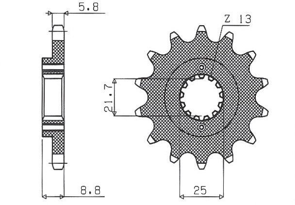 SUNSTAR ZĘBATKA PRZEDNIA 525 17 KAWASAKI ER5 '97-'06 (JTF512.17) (ŁAŃC. 520) (52517JT) (1)