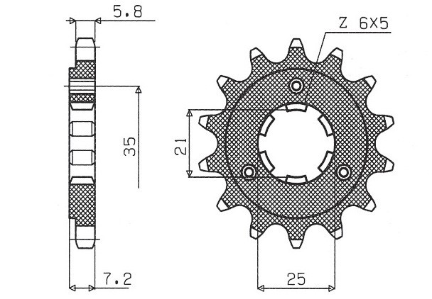 SUNSTAR ZĘBATKA PRZEDNIA 437 16 SUZUKI DR 600/650 (JTF437.16) (ŁAŃC. 520) (43716JT) (1)