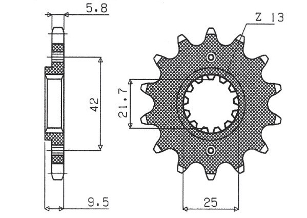 SUNSTAR ZĘBATKA PRZEDNIA 2273 14 KAWASAKI EX250/300 NINJA '08-'16 (JTF1539.14) (JTF516.14) (ŁAŃC. 520) 52314 (227314JT) (1)
