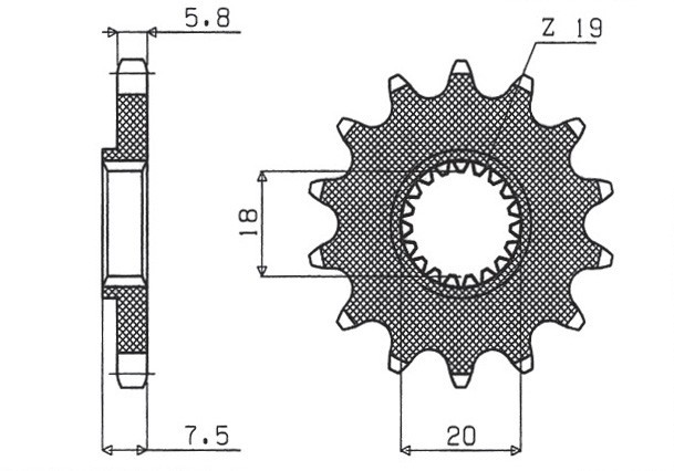 SUNSTAR ZĘBATKA PRZEDNIA 340 13 HONDA CR 125 '87-'03 (JTF326.13) (ŁAŃC. 520) (34013JT) (1)