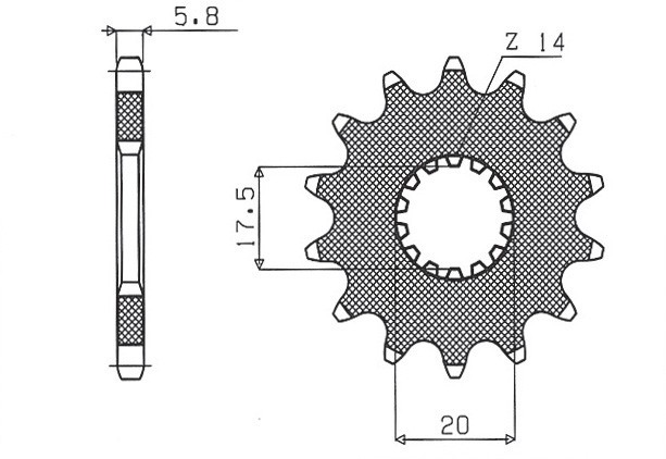 SUNSTAR ZĘBATKA PRZEDNIA 440 13 YAMAHA YZ 125 '87-'04 (JTF564.13) (ŁAŃC. 520) (44013JT) (1)