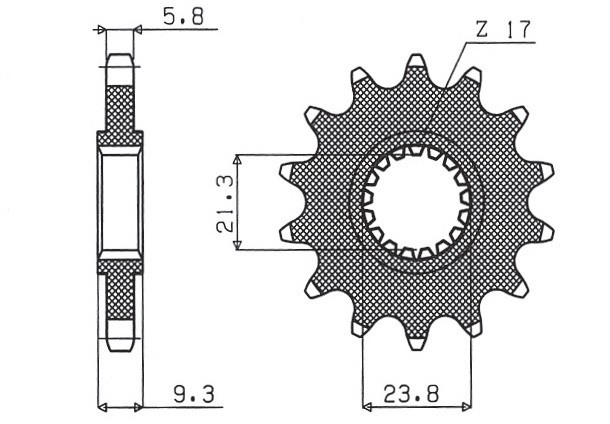 SUNSTAR ZĘBATKA PRZEDNIA 342 14 HONDA CR 250 '88-'07, CRF 450 '02-'25, TRX 450/700, CRF 250R '22-'25 (JTF284.14)* (ŁAŃC. 520) (34214JT) (1)