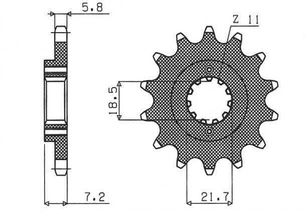 SUNSTAR ZĘBATKA PRZEDNIA 2067 13 HONDA CBF 250, XR 250R (JTF1321.13) (ŁAŃC. 520) (206713JT) (1)