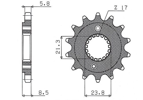 SUNSTAR ZĘBATKA PRZEDNIA 2071 15 HONDA XR 400 '96-'05, TRX 400 (JTF1322.15) (ŁAŃC. 520) (207115JT) (1)