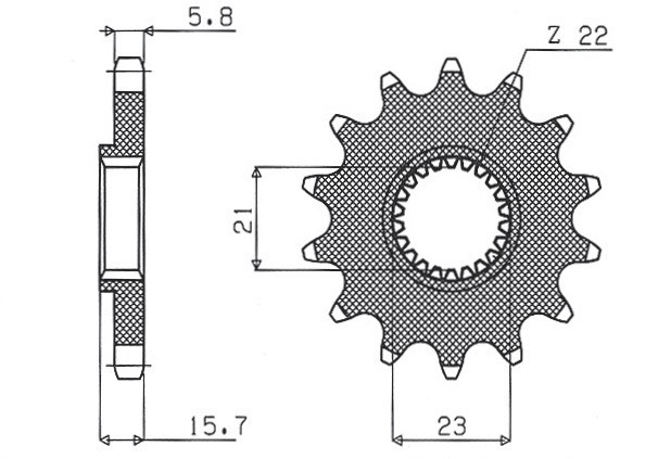 SUNSTAR ZĘBATKA PRZEDNIA 441 15 YAMAHA XT 600 '87-'90, XT 600E '97-'03, XTZ 660 '91-'98, TT 600 '93-'02 (JTF1577.15) (ŁAŃC. 520) (44115JT) (1)