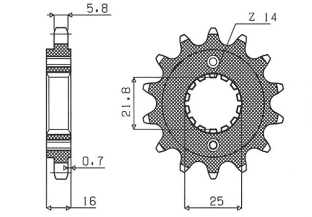 SUNSTAR ZĘBATKA PRZEDNIA 2075 15 DUCATI MONSTER 797 '17-18, SCRAMBLER 800 '17-18, SUPERSPORT 939 '17-18 (JTF736.15) (ŁAŃC. 520) (207515JT) (1)