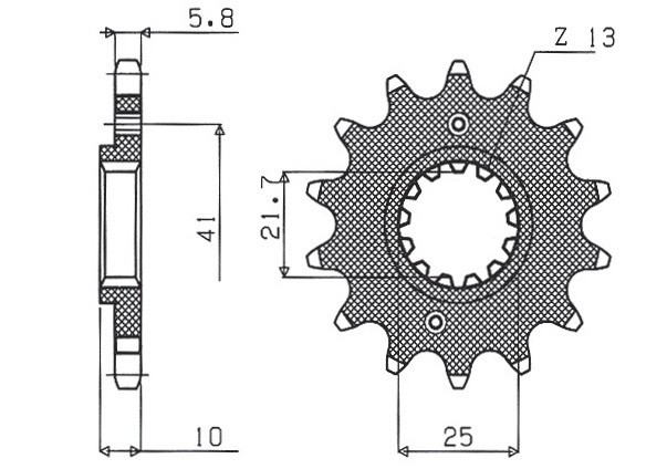 SUNSTAR ZĘBATKA PRZEDNIA 345 15 HONDA NX 650, FX 650, YAMAHA XT 660, FMX (JTF308.15) (ŁAŃC. 520) (34515JT) (1)