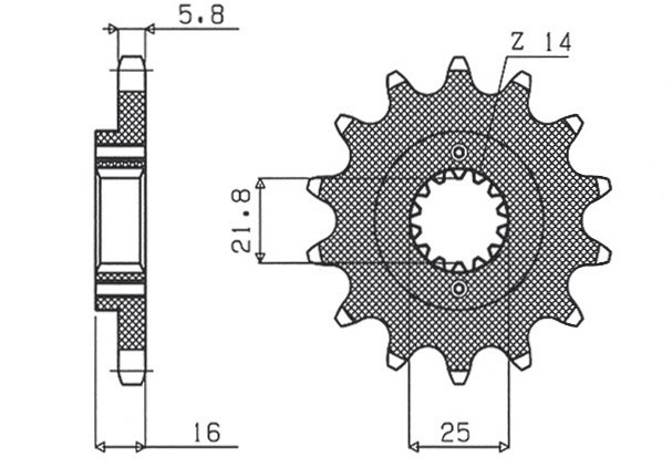 SUNSTAR ZĘBATKA PRZEDNIA 490 14 DUCATI MONSTER 600/750/900 (JTF736.14) (ŁAŃC. 520) (49014JT) (1)