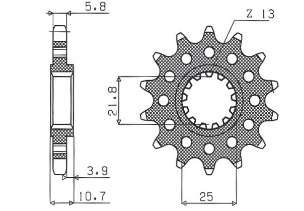 SUNSTAR ZĘBATKA PRZEDNIA 2172 15 YAMAHA FZ6 '09-, XJ6 '09-'15 (JTF1581.15) (MOD. ŁAŃC. 520) (217215JT) (1)