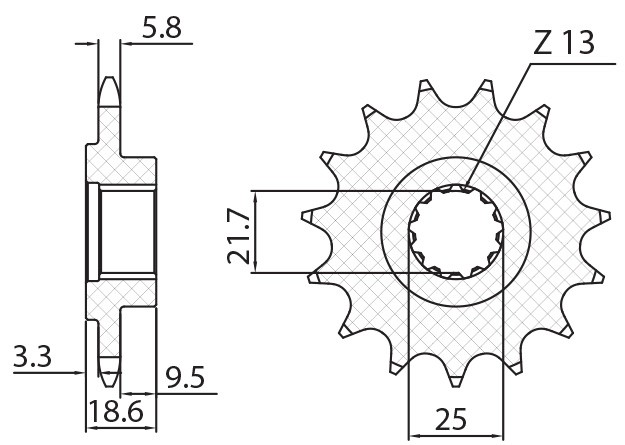 SUNSTAR ZĘBATKA PRZEDNIA 2119 15 KAWASAKI Z 750 '04-'12, Z 800 '13-'16 (JTF1538.15) (ŁAŃC. 520) (211915JT) (1)