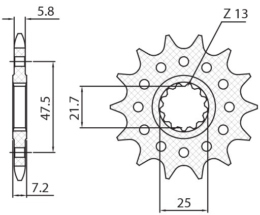 SUNSTAR ZĘBATKA PRZEDNIA 585 15 KAWASAKI 600 ZX-6R (ZX636) NINJA '19 (JTF1536.15) * (ŁAŃC.520) (58515JT) (1)