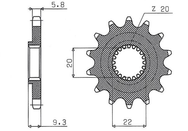 SUNSTAR ZĘBATKA PRZEDNIA 2146 13 KAWASAKI KXF 250 '06-'17 (JTF1446.13) (ŁAŃC. 520) (214613JT) (1)
