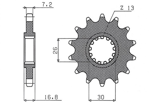 SUNSTAR ZĘBATKA PRZEDNIA 2068 16 HONDA CBR 600F '99-'14, CBR 600RR '03-'16, CBF 600 (JTF1370.16) (ŁAŃC. 525) (206816JT) (1)