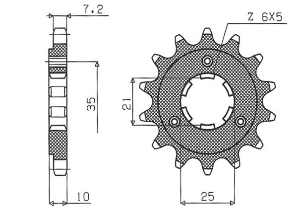 SUNSTAR ZĘBATKA PRZEDNIA 2069 15 SUZUKI DR 650 SE '96-'13, XF 650 (JTF1448.15) (206915JT) (1)