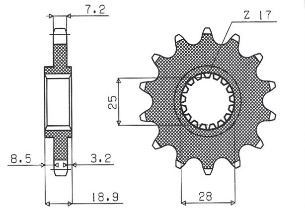 SUNSTAR ZĘBATKA PRZEDNIA 2078 16 APRILIA 1000, BMW F 800 (JTF704.16) (ŁAŃC. 525) (207816JT) (1)