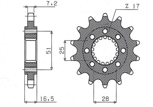 SUNSTAR ZĘBATKA PRZEDNIA 2147 16 KTM 950/990 LC8 ADVENTURE/SUPERDUKE '06-'12 (JTF1904.16) (ŁAŃC. 525) (214716JT) (1)