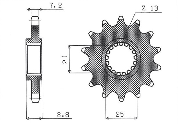 SUNSTAR ZĘBATKA PRZEDNIA 2137 16 KAWASAKI ZX9R '02-'03, Z 1000 '03-'06 (JTF1537.16) (ŁAŃC. 525) (213716JT) (1)