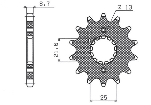 SUNSTAR ZĘBATKA PRZEDNIA 513 17 SUZUKI GSXR 1000/1300, TL 1000 (JTF513.17) (ŁAŃC. 530) (51317JT) (1)
