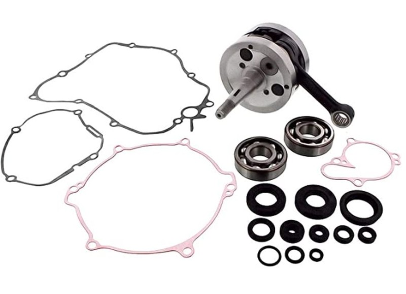 WISECO WAŁ KORBOWY KAWASAKI KX 85/100 '06-'15 (Z ŁOŻYSKAMI I USZCZELNIACZAMI NA WAŁ ORAZ KOMPLETEM USZCZELEK NA DÓŁ SILNIKA) (HR4066) (1)