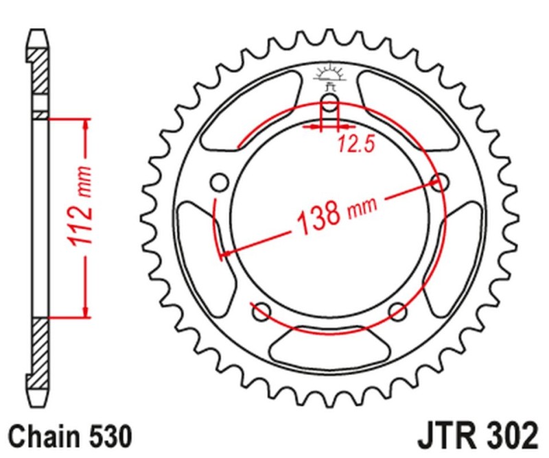 JT ZĘBATKA TYLNA 408 40 HONDA CB 1100 SA-E/F '14-'15, CB 1100 EX-E/F/G/H/J '15-'17 (40840JT) (ŁAŃC. 530) (1)