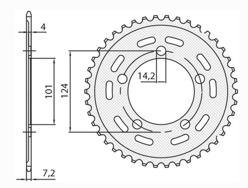 SUNSTAR ZĘBATKA TYLNA 4508 43 KTM 950/990/1190 RC8 /DUKE/ SUPERMOTO (JTR898.43) (ŁAŃC. 525) (450843JT) (1)