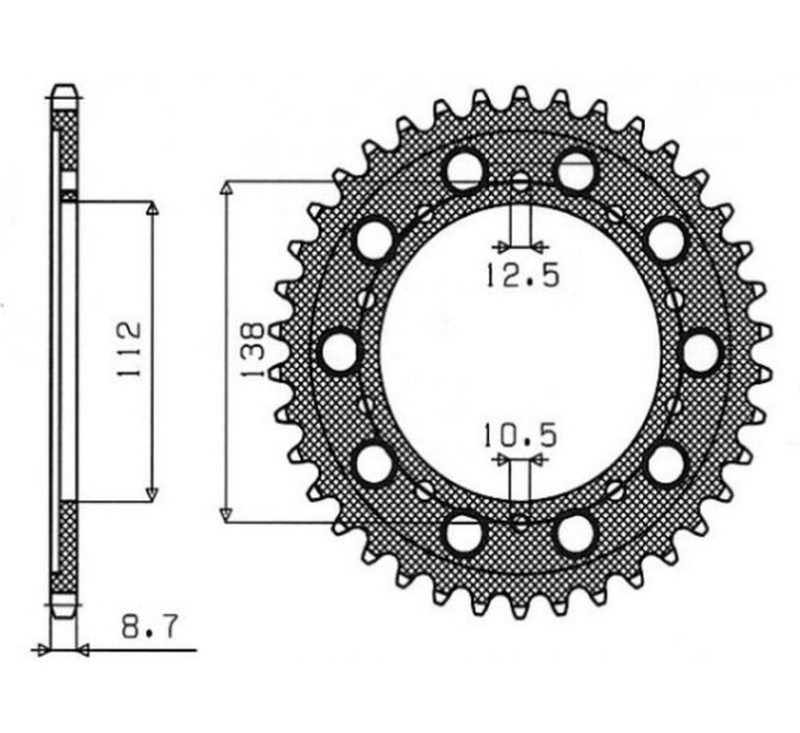 SUNSTAR ZĘBATKA TYLNA 4448 45 / 408 45 HONDA CBR 600F '91-'96, CBF 1000 '06-'10, CBR 1100 XX '97-'07 (SC35) (JTR1871.45) (JTR302.45) (ŁAŃC. 530) (1)