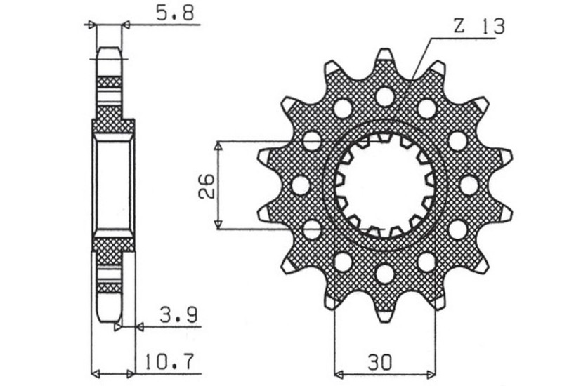 SUNSTAR ZĘBATKA PRZEDNIA 579M 16 YAMAHA FZ1 '06-'14, R1 '04-'14, FJ, XJR (JTF1579.16) (ŁAŃC. 520) (579M16JT) - WYPRZEDAŻ (1)
