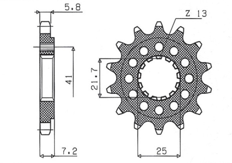 SUNSTAR ZĘBATKA PRZEDNIA KAWASAKI ZX-7R/RR '96-'03, ZX-10R '04-'15, SUZUKI GSXR 750 '00-'15, SV 1000S '03-'06 (KONWERSJA 520) (JTF1516.16) (ŁAŃC. 520) (1)
