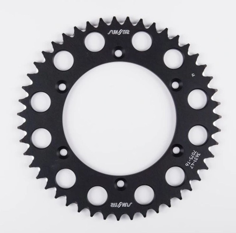 SUNSTAR ZĘBATKA TYLNA ALUMINIOWA (ERGAL) 702 50 HUSQVARNA SM 610 (08-09), SUZUKI DR350 (90-03), RGV 250 (91-96) (ŁAŃC. 520) (70250JT) KOLOR CZARNY - OFERTA SPECJALNA (1)