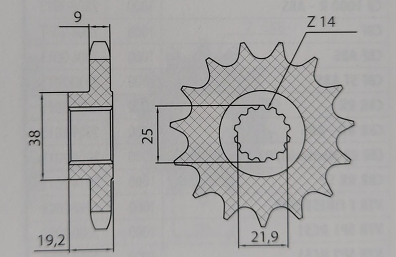SUNSTAR ZĘBATKA PRZEDNIA 2254 15 DUCATI MULTISTRADA 1200 / S '10-'17 (JTF743.15) (ŁAŃC. 530) (1)