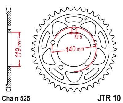 JT ZĘBATKA TYLNA 4671 44 BMW F 750GS '18-19, F 850GS / ADVENTURE '18-19 (ŁAŃC. 525) (467144JT) (1)