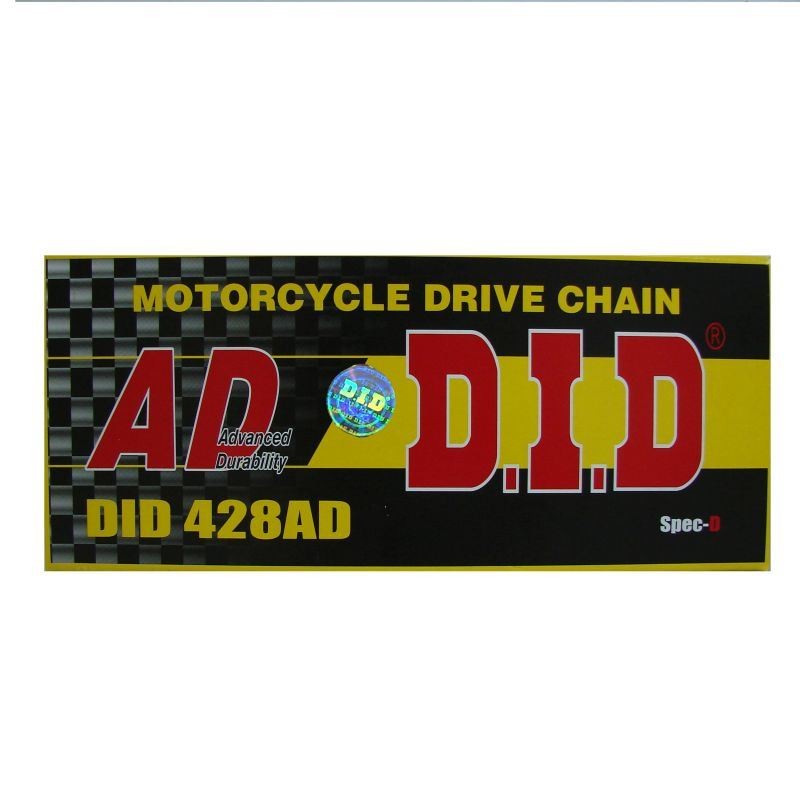 DID ŁAŃCUCH NAPĘDOWY 428AD-112 (112 OGNIW) BEZ O-RINGÓW (OTWARTY + ZAPINKA) (1)
