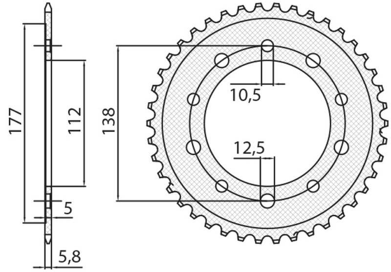 SUNSTAR ZĘBATKA TYLNA 4384 38 HONDA CTX 700 DCT '14-'16, NC 700/750 '12-'19, HONDA CBF 500 '13-'21 (JTR1316.38) (ŁAŃC. 520) (438438JT) (1)