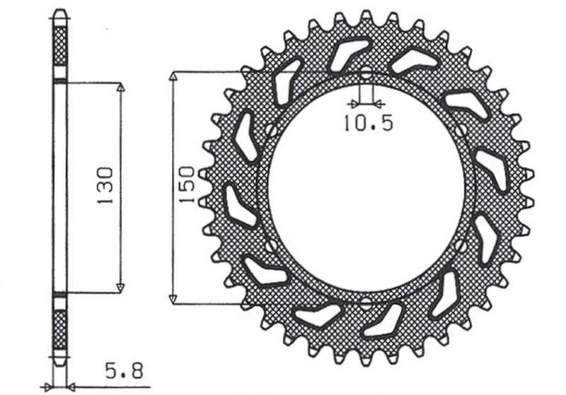 SUNSTAR ZĘBATKA TYLNA 236 48 HONDA NX 650 '88-'90, FMX 650 '05-'08, XR 600 88-90, YAMAHA XJ6 600 '09-'13 (JTR245/3.48)* (ŁAŃC. 520) (430948JT) (1)