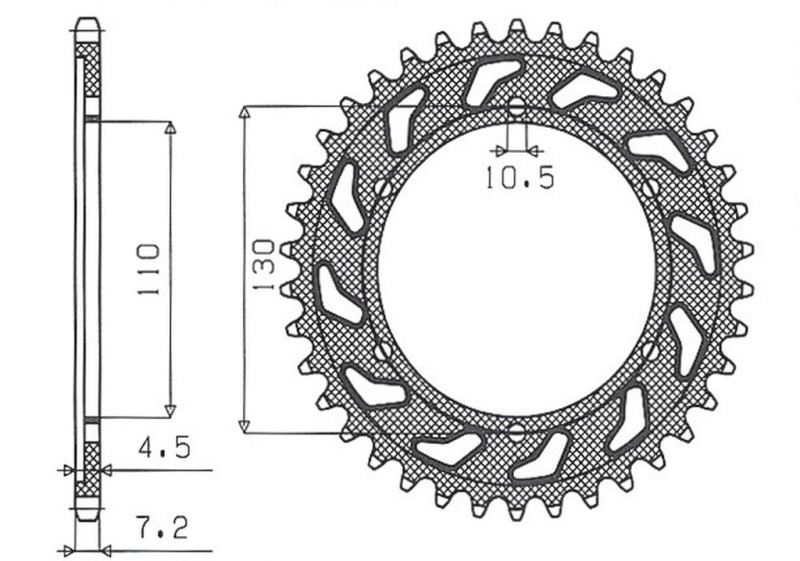 SUNSTAR ZĘBATKA TYLNA 4385 47 YAMAHA R6 '06-'15, MT-09 '14-'15 (+3), SUZUKI GSXR 750 '11-'15, SUZUKI GSX R 600 '11-'15, GSX-8S '23-24 (JTR1876.47) (ŁAŃC. 525) (438547JT) (1)