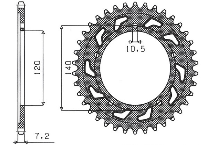 SUNSTAR ZĘBATKA TYLNA 4398 50 SUZUKI GSR 600 '05-'10 (JTR1792.50) (ŁAŃC. 525) (439850JT) (1)