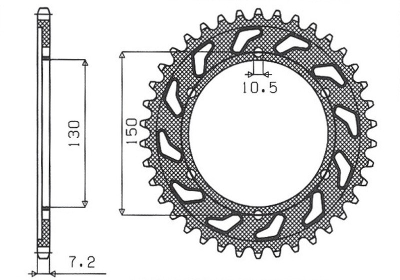 SUNSTAR ZĘBATKA TYLNA 300 44 YAMAHA TDM 900 '02-'13, HONDA XL 600V TRANSALP '91-'99 (JTR300.44) (ŁAŃC. 525) (30044JT) (1)