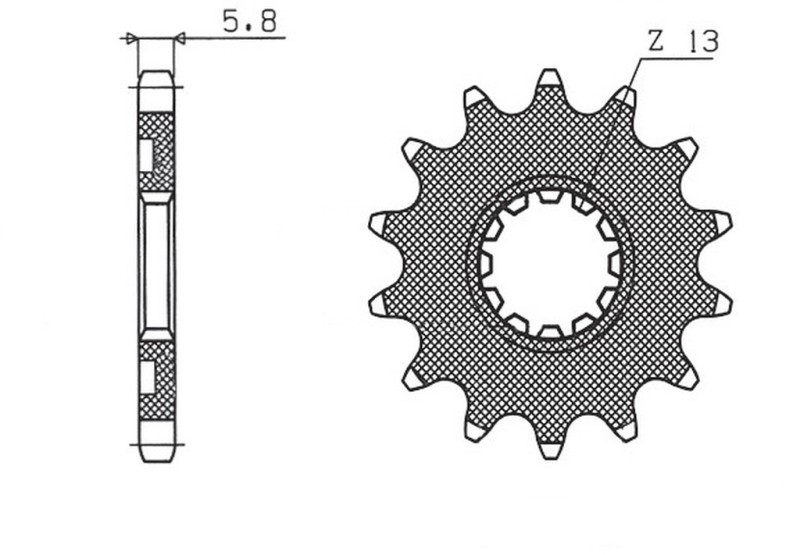 SUNSTAR ZĘBATKA PRZEDNIA 2141 14 KAWASAKI KXF 450 06-19, KAWASAKI KLX-R 450 '07-'21 (JTF1565.14) (JTF565.14) (ŁAŃC. 520) (56514) (214114JT)YFZ 450 '04-'13 (1)