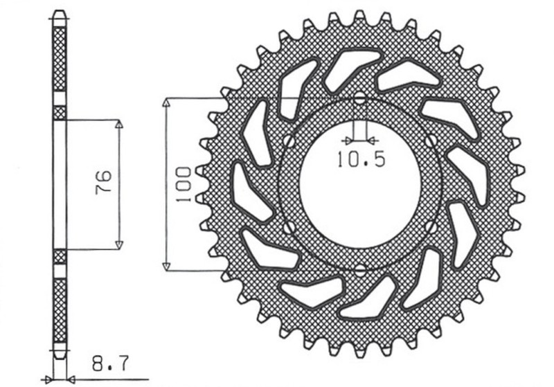 SUNSTAR ZĘBATKA TYLNA 818 42 SUZUKI GS 1000/1100, GSX 1100E (JTR818.42) (ŁAŃC. 630) (1)