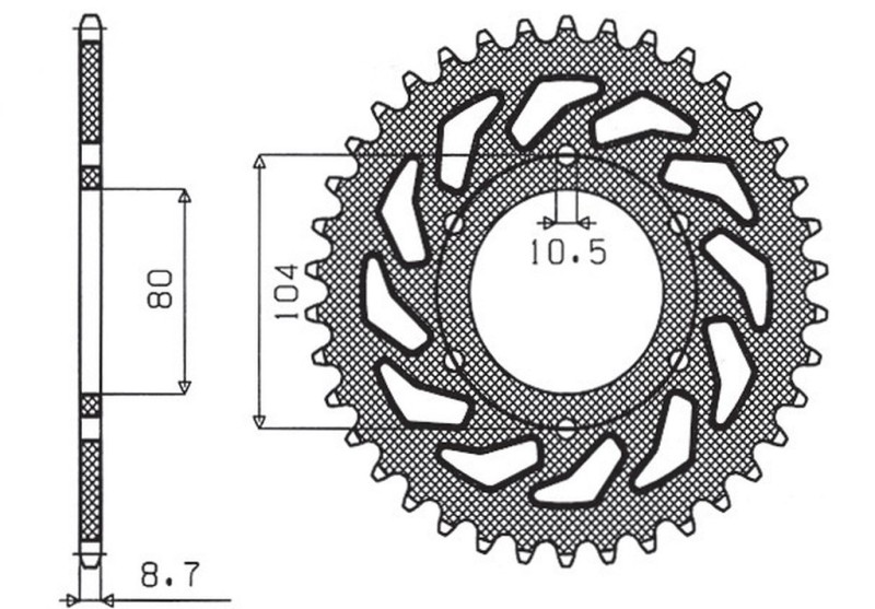 SUNSTAR ZĘBATKA TYLNA 501 33 KAWASAKI Z 750C '80-87, GPZ 1100 '81-85, GPZ 750 '83-89, GPZ 750 TURBO '82-87 (ŁAŃC. 630) (1)