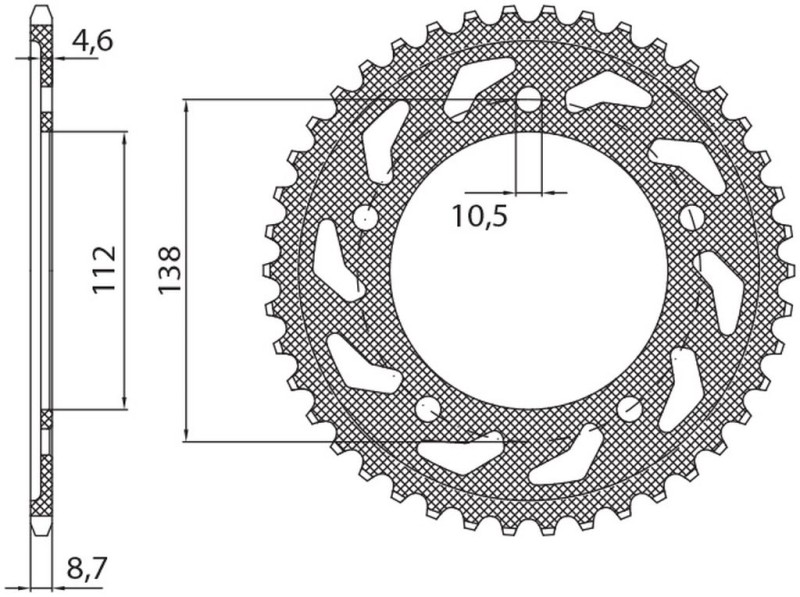 SUNSTAR ZĘBATKA TYLNA 4383 48 YAMAHA YZF R6 '99-'02 (JTR1873.48) (ŁAŃC. 532) (438348) (1)