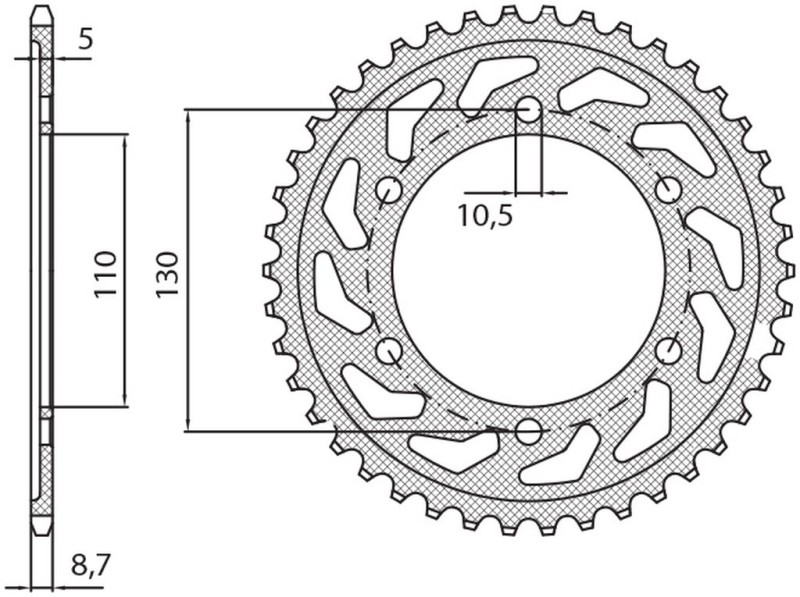 SUNSTAR ZĘBATKA TYLNA 4440 48 YAMAHA R6 03-05 (JTR1875.48) (ŁAŃC. 532) (444048) (1)