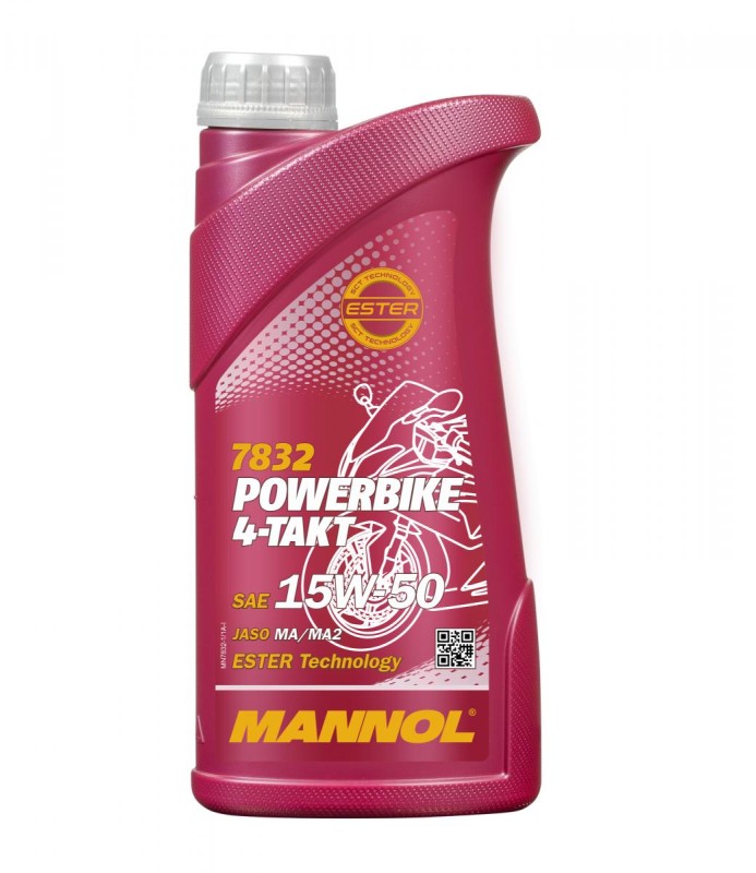 MANNOL OLEJ SILNIKOWY 4T MOTORBIKE 15W50 1L ESTER + MA2 SEMISYNTETYK (7832) (20) (1)