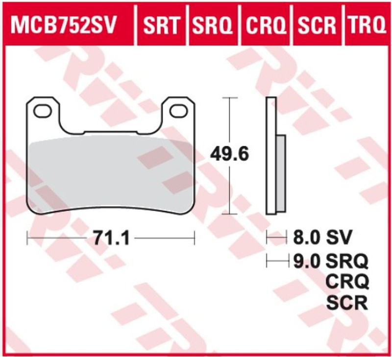 TRW ZF LUCAS KLOCKI HAMULCOWE KH379 SPIEK METALICZNY SINTER RACING (WYCZYNOWE NA TOR) (ZASTĘPUJE MCB752SRQ) (1)