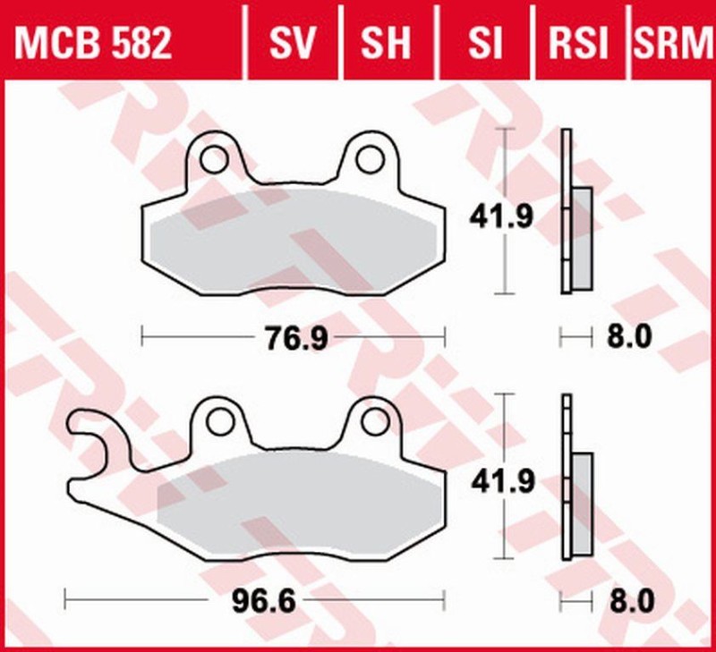 TRW ZF KLOCKI HAMULCOWE KH135 KH214 SINTER STREET APRILIA SX 125 18-, HONDA NSR 150 02-, KAWASAKI KLX 125 10-13, KDX 250 90-94, KLX 250 09-17, KLF 300 89-07, YAMAHA WR 125 91-97, TT 350 91-95, XTZ 750 89-97, PRZÓD/TYŁ (1)