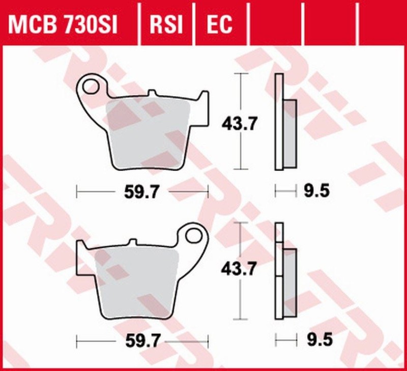 TRW ZF KLOCKI HAMULCOWE KH346 ORGANIC HONDA CR 125 / 250 02-07, CRF 450 02-17, TYŁ (1)
